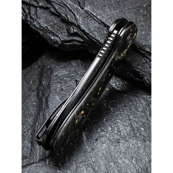Ніж складаний кишеньковий Civivi Elementum, (7.5 см) Damascus / Carbon Fiber сірий 70870 фото