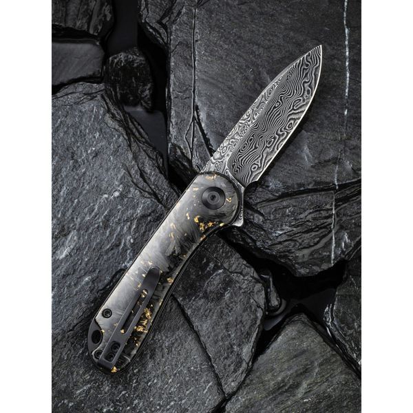 Ніж складаний кишеньковий Civivi Elementum, (7.5 см) Damascus / Carbon Fiber сірий 70870 фото