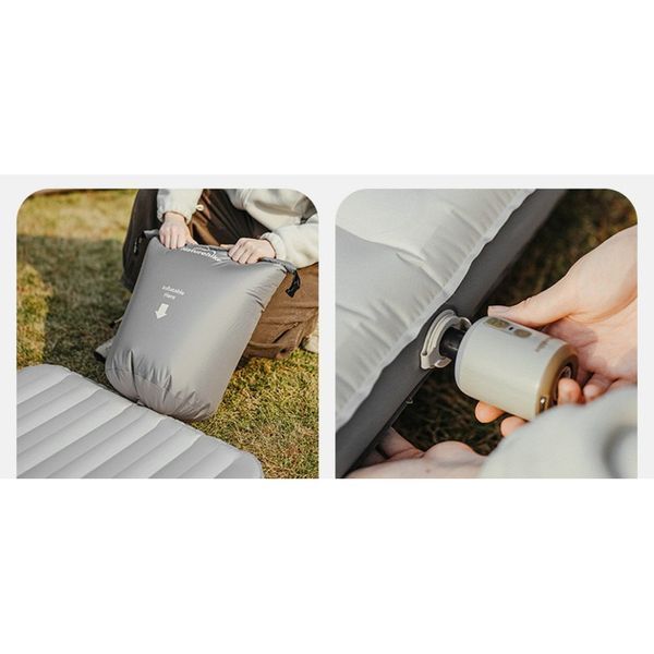 Матрац туристичний надувний одномісний Naturehike CNK2450WS034, 198х68х9.5 см, коричневий, для кемпінгу із мішком для надування 70893 фото