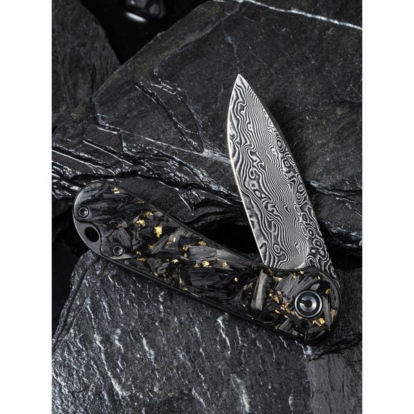 Ніж складаний кишеньковий Civivi Elementum, (7.5 см) Damascus / Carbon Fiber сірий 70870 фото