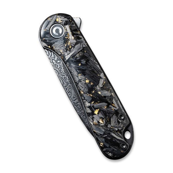 Ніж складаний кишеньковий Civivi Elementum, (7.5 см) Damascus / Carbon Fiber сірий 70870 фото