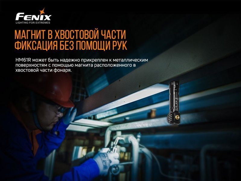 Ліхтар налобний Fenix HM61R + Складний ніж Ruike S22 Чорний 57029 фото