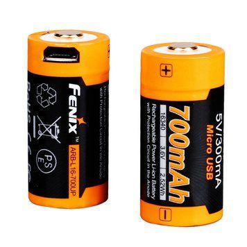 Акумулятор 16340 Fenix 700 UP mAh Li-ion micro usb зарядка 45092 фото