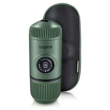 Портативна еспресо-кавоварка Wacaco Nanopresso зелена з чохлом, механічна, для меленої кави 69049 фото