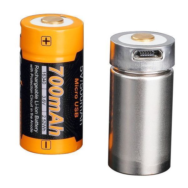 Акумулятор 16340 Fenix 700 UP mAh Li-ion micro usb зарядка 45092 фото