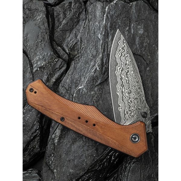 Ніж складаний туристичний Civivi Photonix, (9.4 см) Damascus / Guibourtia Wood 69315 фото