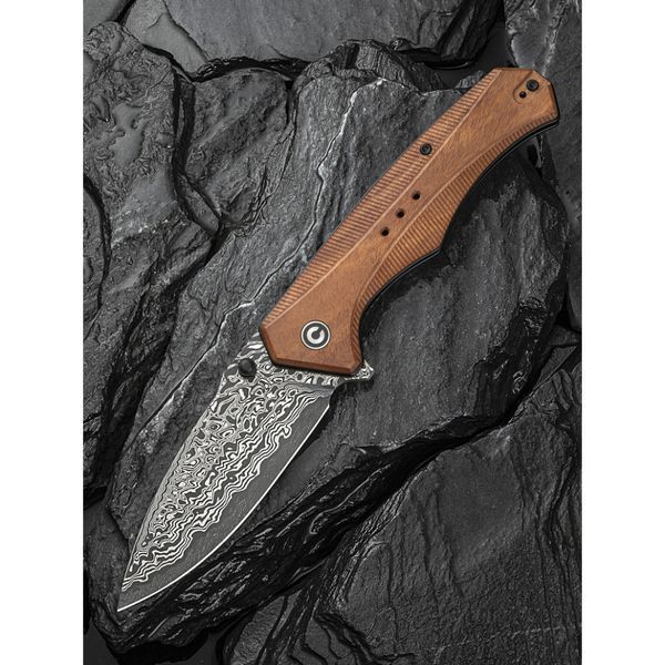 Ніж складаний туристичний Civivi Photonix, (9.4 см) Damascus / Guibourtia Wood 69315 фото