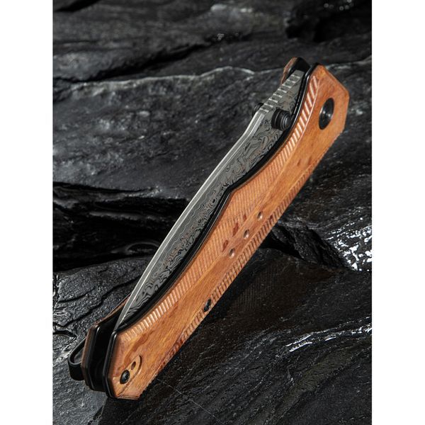 Ніж складаний туристичний Civivi Photonix, (9.4 см) Damascus / Guibourtia Wood 69315 фото