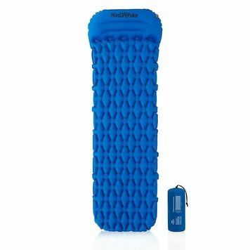 Килимок надувний з подушкою Naturehike FC-12 NH19Z012-P, 65 мм, блакитний 57620 фото