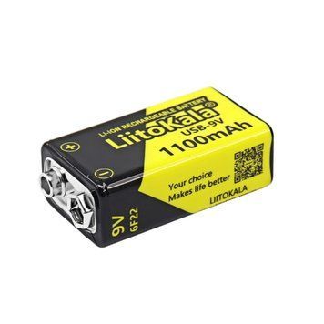 USB акумулятор Крона LiitoKala Type C на 1100 мАг 9V 70068 фото