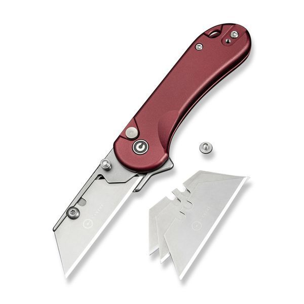 Ніж трапеція складаний кишеньковий Civivi Elementum Utility, (5.8 см) 6Cr13 / Aluminum червоний 69316 фото