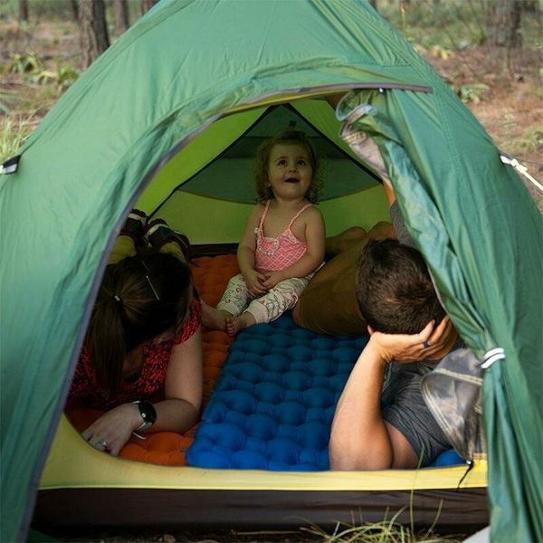 Килимок надувний з подушкою Naturehike FC-12 NH19Z012-P; 65 мм; блакитний 57620 фото