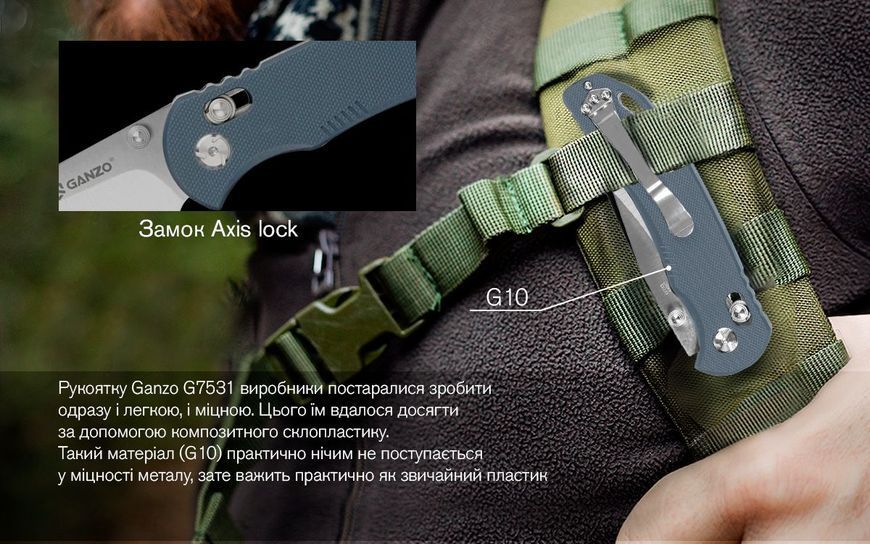 Ніж складний Ganzo G7531-GY 56154 фото