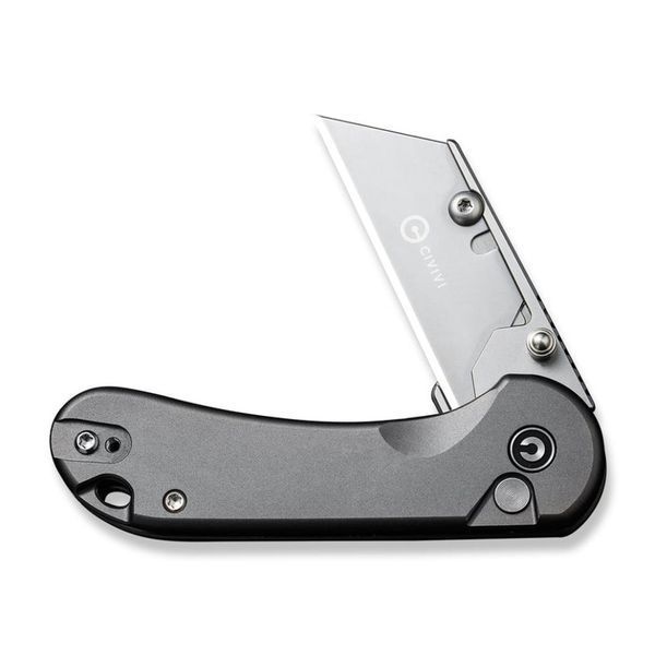 Ніж трапеція складаний кишеньковий Civivi Elementum Utility, (5.8 см) 6Cr13 / Aluminum сірий 67377 фото