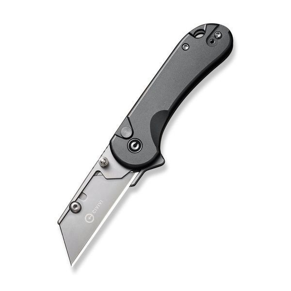 Ніж трапеція складаний кишеньковий Civivi Elementum Utility, (5.8 см) 6Cr13 / Aluminum сірий 67377 фото