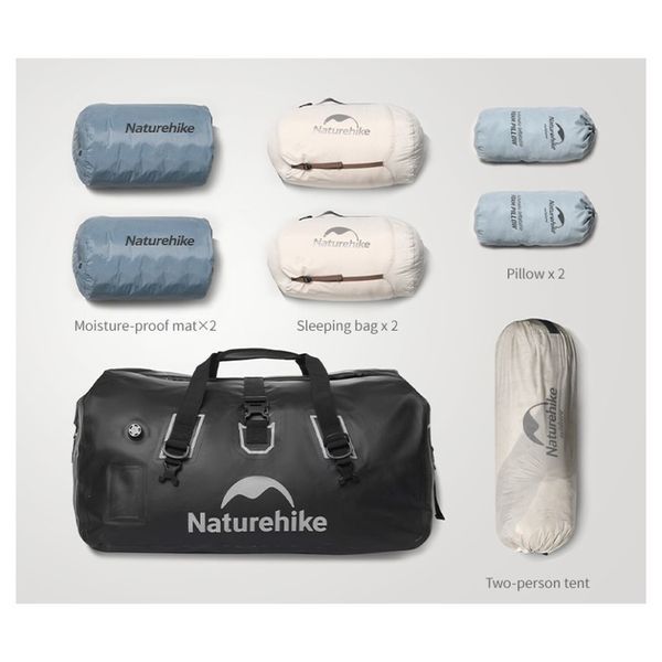 Водонепроникна дорожня сумка Naturehike CNK2450XB015; 90 л; чорна 69532 фото