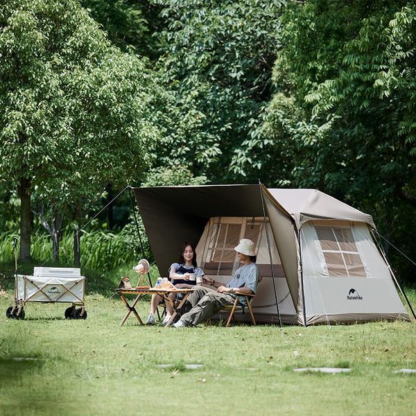 Намет з навісом Naturehike Village CNK2300ZP021, коричневий великий 65740 фото