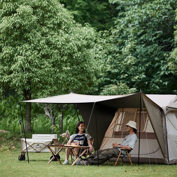 Намет з навісом Naturehike Village CNK2300ZP021, коричневий великий 65740 фото