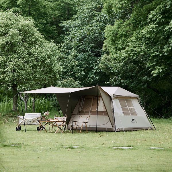 Намет з навісом Naturehike Village CNK2300ZP021, коричневий великий 65740 фото