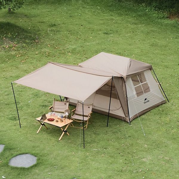 Намет з навісом Naturehike Village CNK2300ZP021, коричневий великий 65740 фото