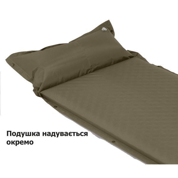 Килимок самонадувний одномісний з подушкою Naturehike CNK2300DZ014; 60мм; темно-зелений 67740 фото