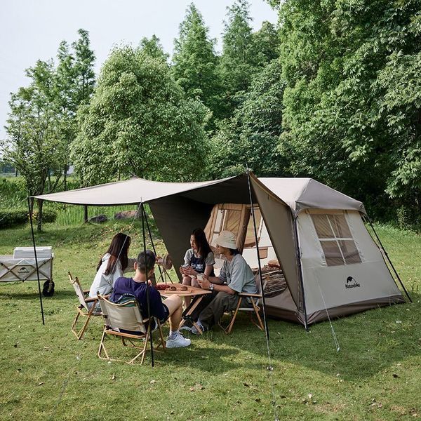 Намет з навісом Naturehike Village CNK2300ZP021, коричневий великий 65740 фото