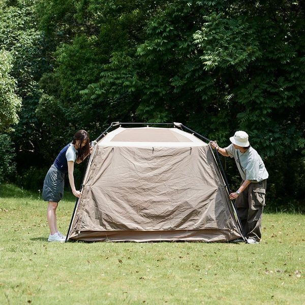 Намет з навісом Naturehike Village CNK2300ZP021, коричневий великий 65740 фото