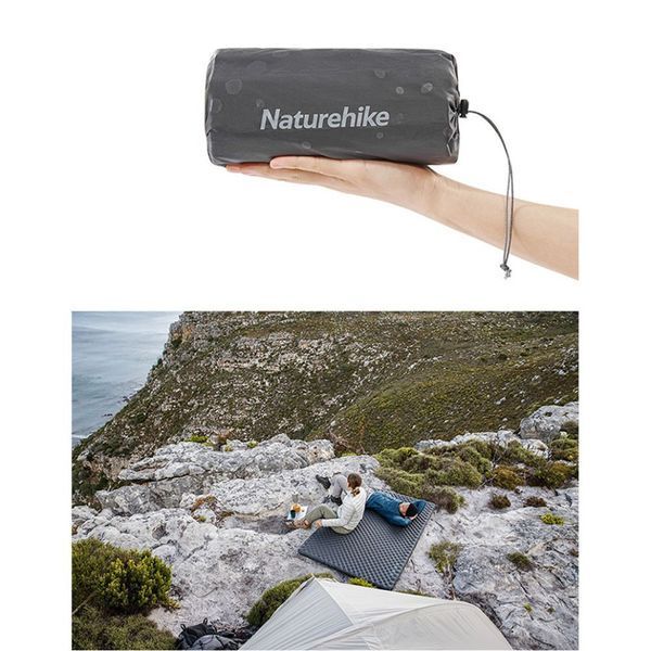 Матрац туристичний надувний одномісний Naturehike CNH22DZ018, надлегкий, 196x64x7 см, чорний, для туризму із мішком для надування 62972 фото