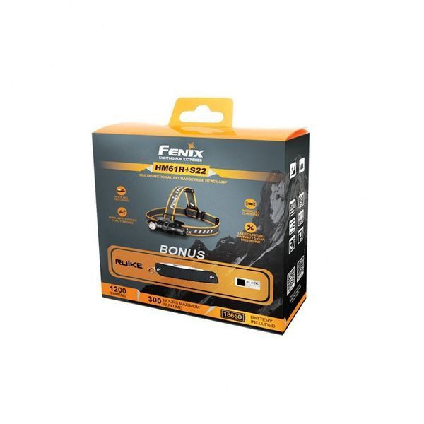 Ліхтар налобний Fenix HM61R + Складний ніж Ruike S22 Зелений 57630 фото
