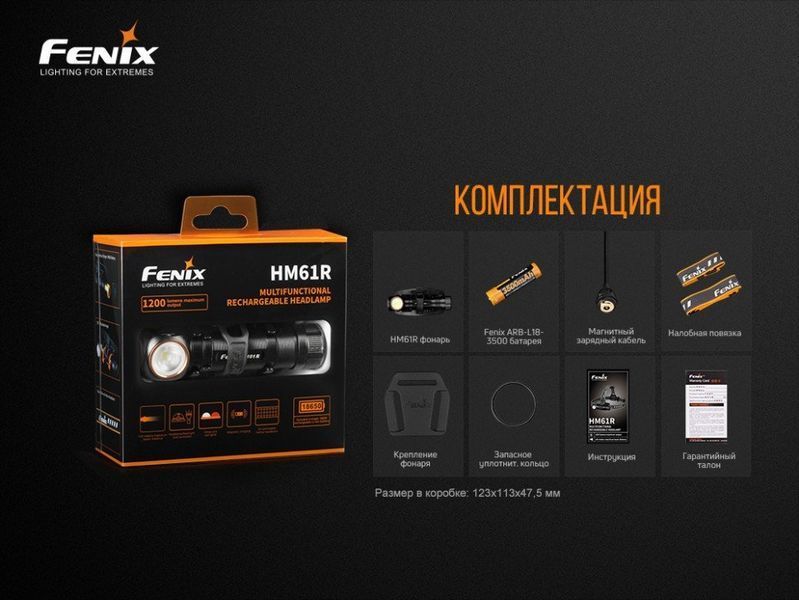 Ліхтар налобний Fenix HM61R + Складний ніж Ruike S22 Зелений 57630 фото