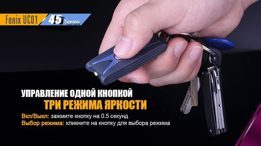 Ліхтар ручний Fenix UC01 Purple рожевий (UC01p) 44220 фото