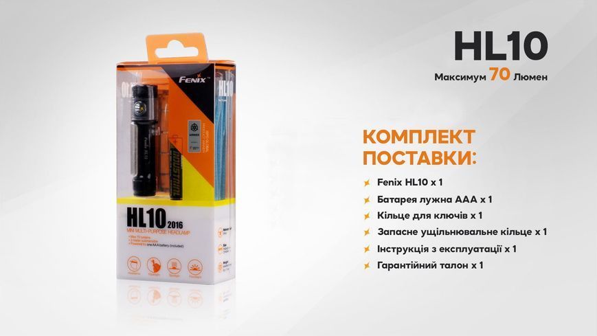 Ліхтар налобний Fenix HL10 black 61346 фото