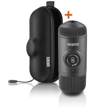 Портативна еспресо-кавоварка Wacaco Nanopresso сіра з чохлом 71032 фото