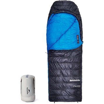Спальник з натуральним пухом Naturehike CW700 CNK2450WS048, p-р L, чорно-блакитний 71507 фото