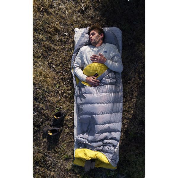 Спальник з натуральним пухом Naturehike CW700 CNK2450WS048, p-р L, чорно-блакитний 71507 фото