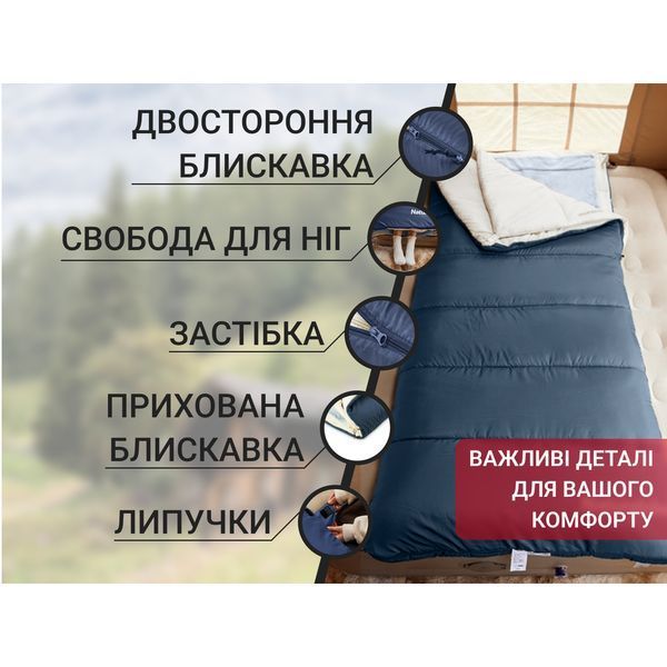 Спальний мішок 3 в 1 Naturehike CR450 CNH22SD011; синій 67626 фото