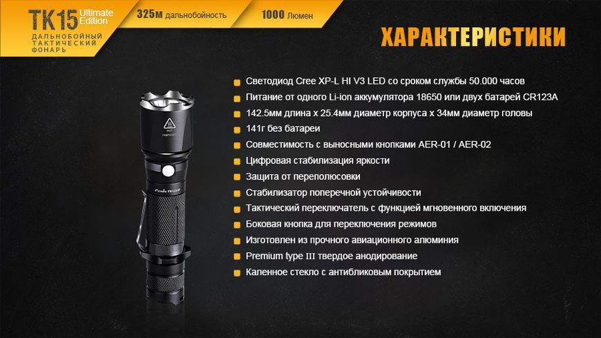 Ліхтар ручний Fenix TK15UE2016gr 45311 фото