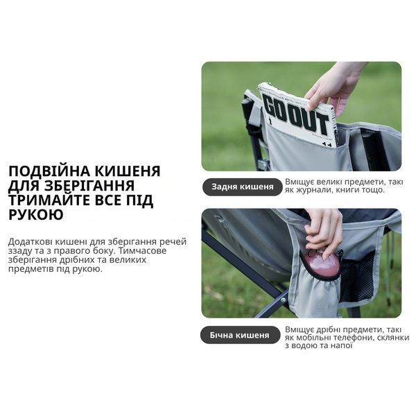 Стілець складаний Naturehike CNK23JU0001, темно-зелений 65479 фото