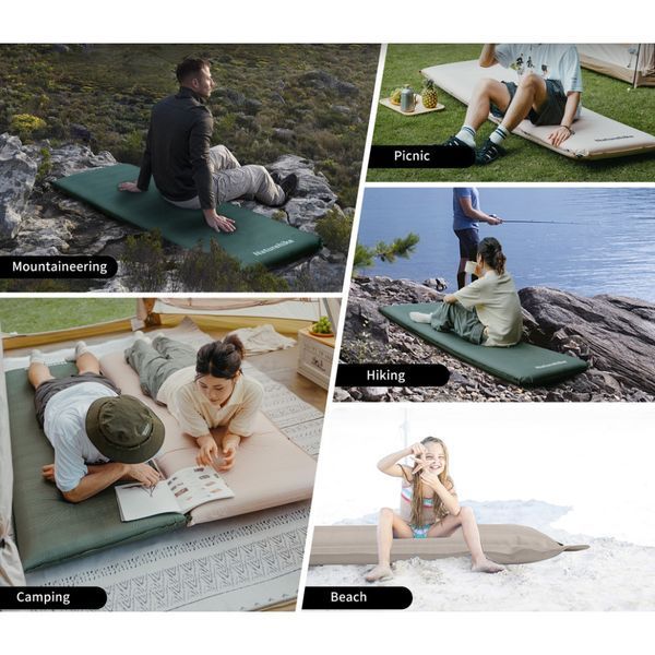 Матрац ортопедичний самонадувний одномісний Naturehike CNK2450WS020, 200х63х10 см, темно-зелений 69005 фото