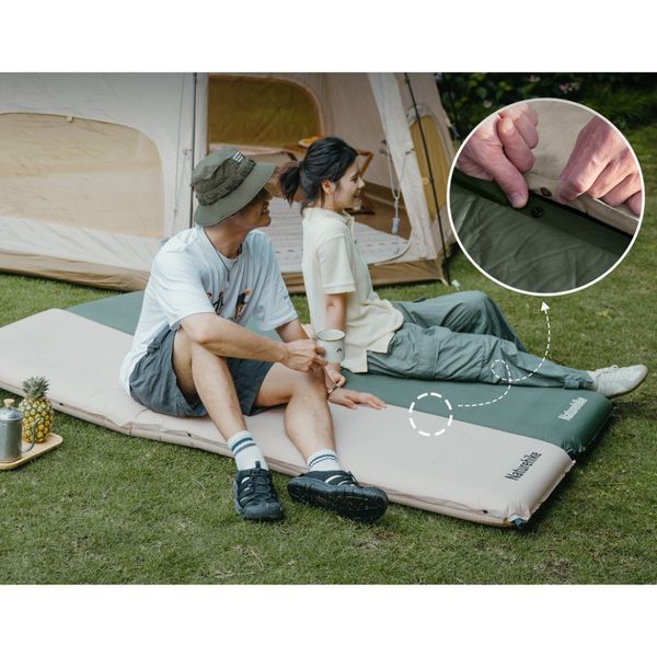 Матрац ортопедичний самонадувний одномісний Naturehike CNK2450WS020, 200х63х10 см, темно-зелений 69005 фото