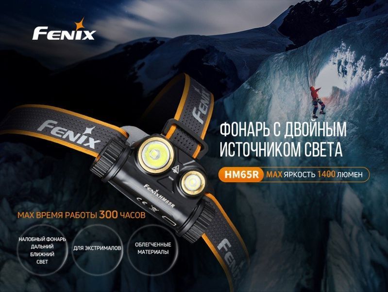 Ліхтар налобний Fenix HM65R + Ліхтар універсальний Fenix E-LITE 57631 фото