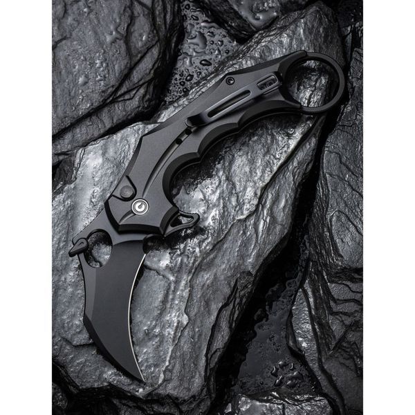 Ніж складаний кишеньковий Civivi Incisor II, (5.1 см) Nitro-V / Aluminum чорний 66232 фото