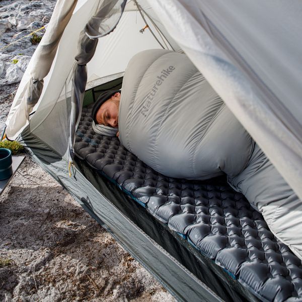 Матрац туристичний надувний одномісний Naturehike CNH22DZ018, надлегкий, 183х58х7 см, сірий, для туризму із мішком для надування 70900 фото