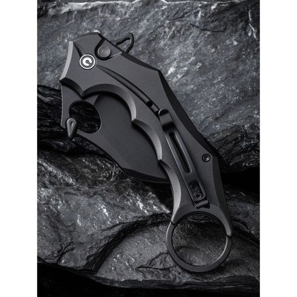Ніж складаний кишеньковий Civivi Incisor II, (5.1 см) Nitro-V / Aluminum чорний 66232 фото