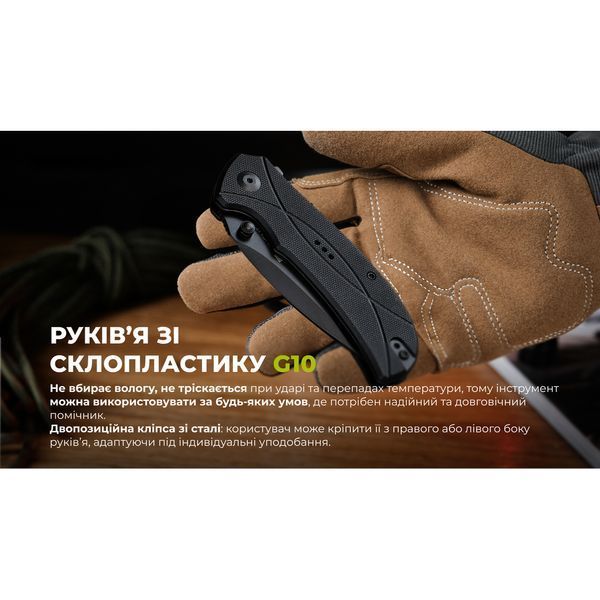 Ніж складаний туристичний Sencut Hyrax, (8.4 см) 9Cr18MoV / G10 чорний 67381 фото