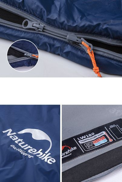 Спальник надлегкий Naturehike Ultra light LW 180 NH15S003-D; (20&deg;C); p-p M; лівий; темно-зелений 58137 фото