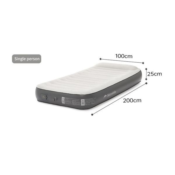 Самонадувний матрац; одномісний; із вбудованою помпою Naturehike CNK2450WS040; 250 мм; сірий 70903 фото