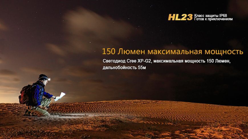 Ліхтар налобний Fenix HL23 жовтий 44820 фото