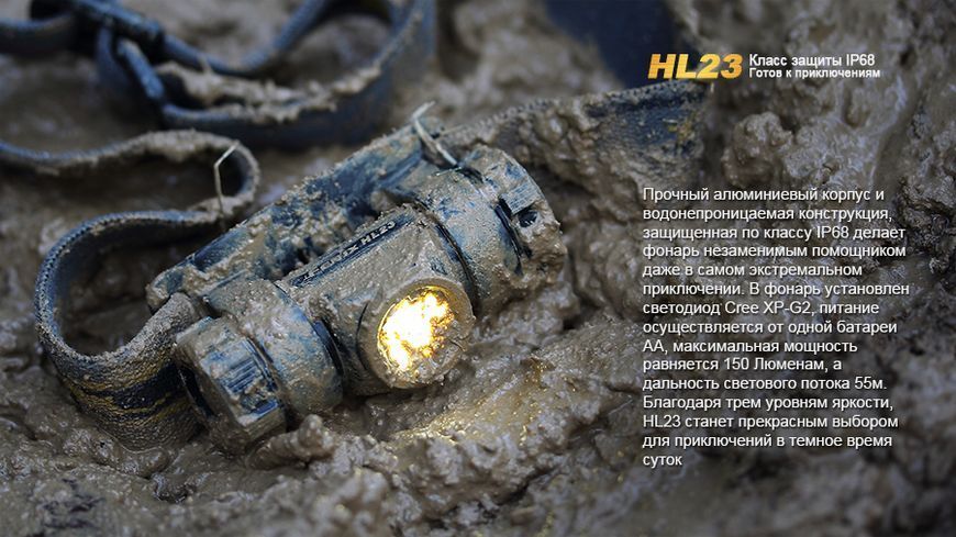 Ліхтар налобний Fenix HL23 жовтий 44820 фото