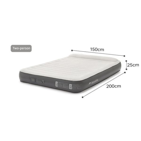 Самонадувний матрац, двомісний, із вбудованою помпою Naturehike CNK2450WS040, 250 мм, сірий 70904 фото